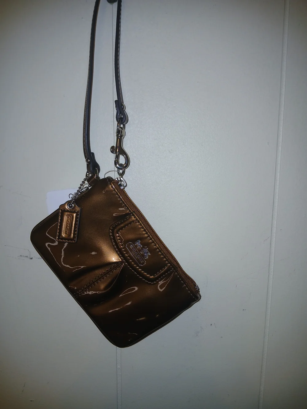 Coach Metallic Bronze Wristlet